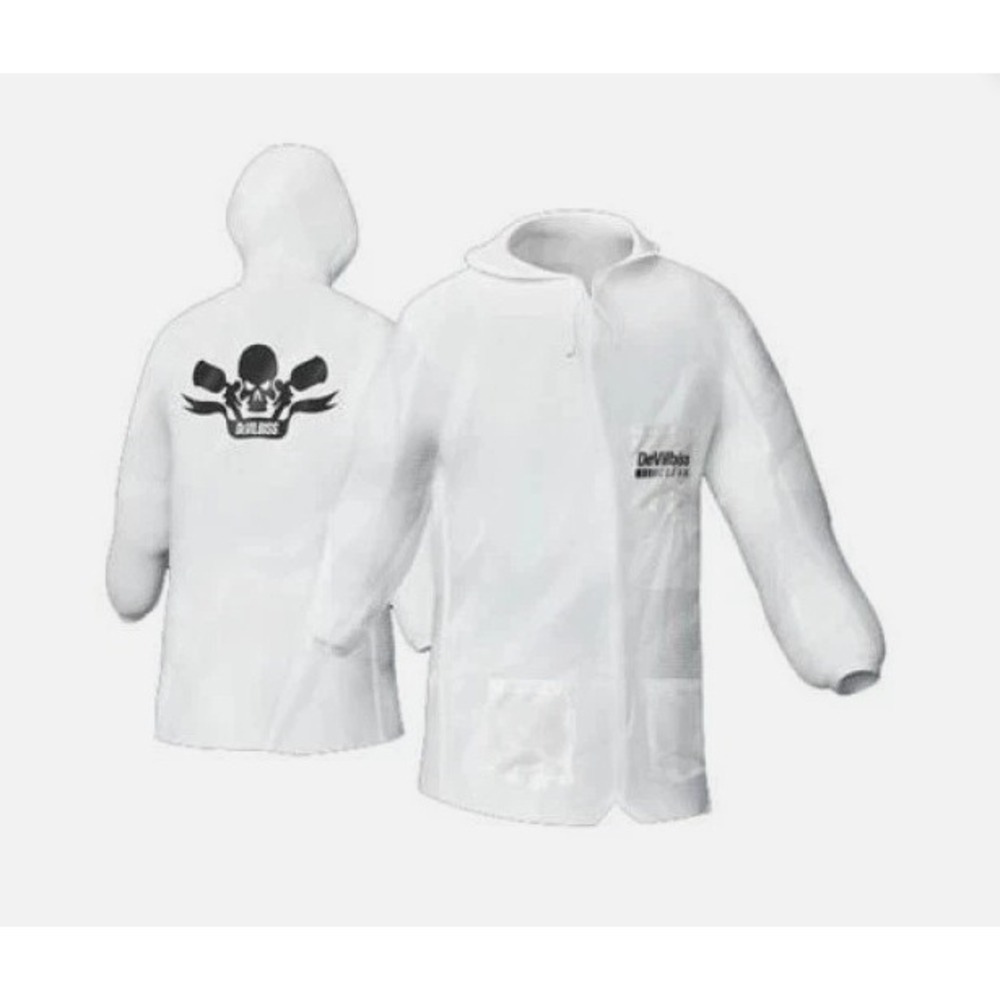 DeVilbiss Hooded Lab Coat Mens 3XL White Reusable Nylon DEV-803665 NWT